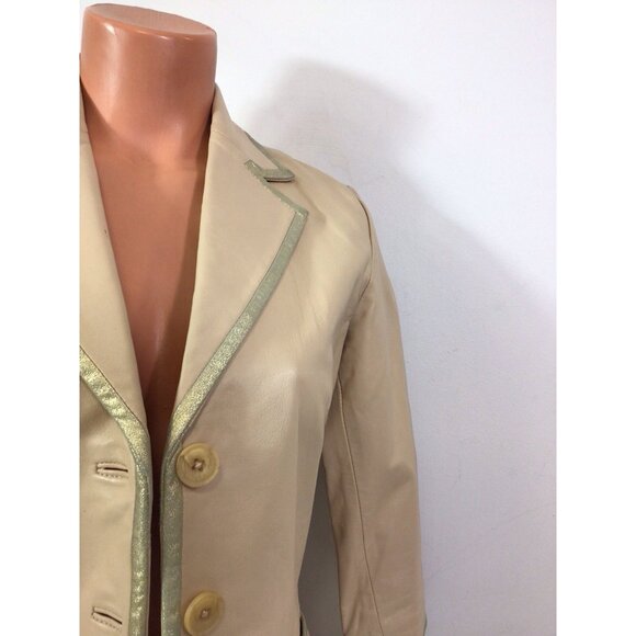 Margaret Godfrey Leather Jacket Blazer Womens 6 - Picture 6 of 8